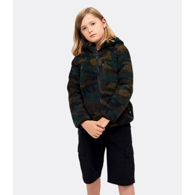 Veste polaire enfant à capuche woodland - Brandit