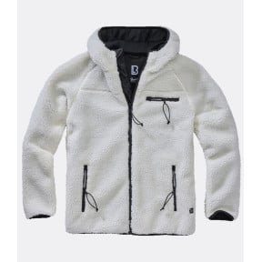 Fleecejacke mit Kapuze weiß - Brandit