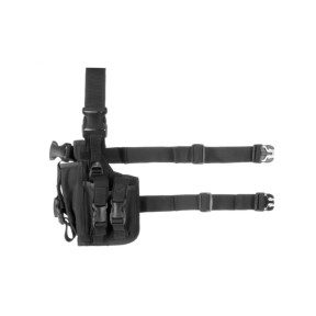 Holster de cuisse gauche avec porte chargeur Black - Invader Gear