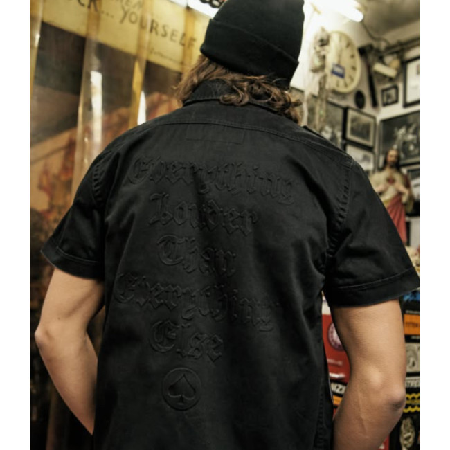 Chemise vintage motorhead noir manches 1/2 - Brandit