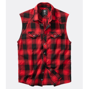 Chemise à carreaux sans manches rouge/noir - Brandit