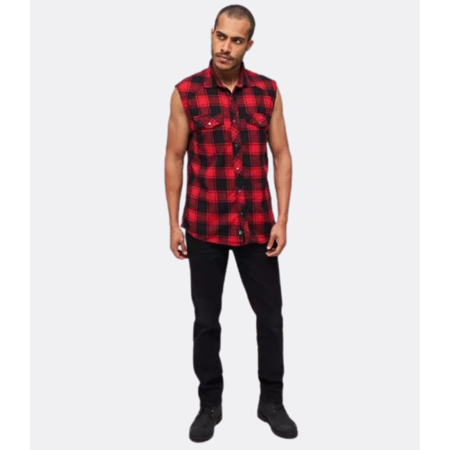 Chemise à carreaux sans manches rouge/noir - Brandit