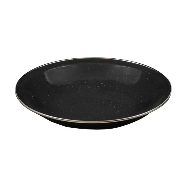 Assiette creuse 20 cm en émail - Noir - Highlander