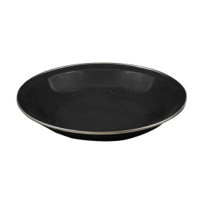 Assiette creuse 20 cm en émail - Noir - Highlander