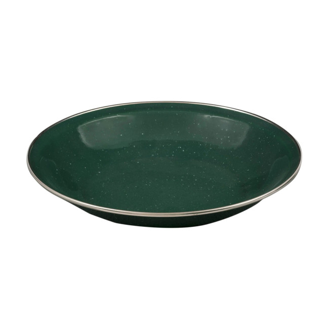 Assiette creuse 20 cm en émail - Vert - Highlander