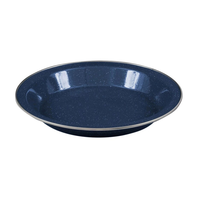 Assiette plate 25 cm en émail - Bleu Marine - Highlander