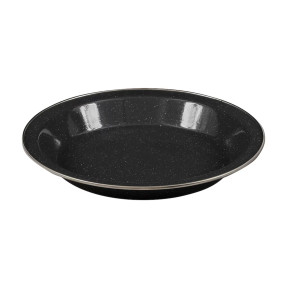Assiette plate 25 cm en émail - Noir - Highlander