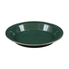 Assiette plate 25 cm en émail - Vert - Highlander