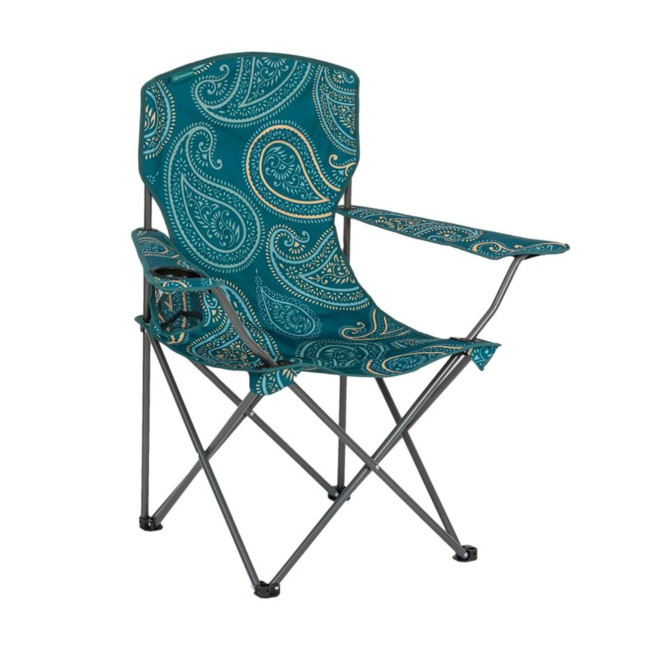 Chaise de camping pliante - Bleu avec motif - Highlander