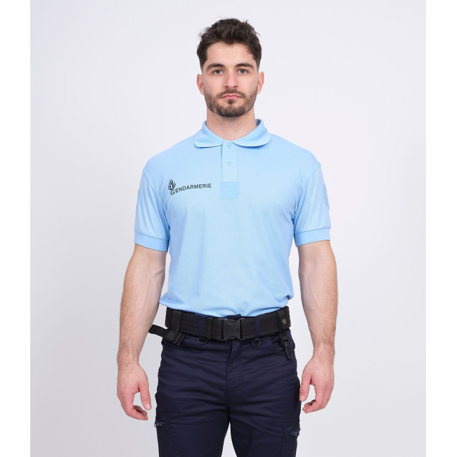 Polo respirant Gendarmerie Bleu + velcros -Patrol Equipement