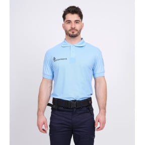 Atmungsaktives Poloshirt Gendarmerie Blau + Klettverschlüsse - Patrol Equipement