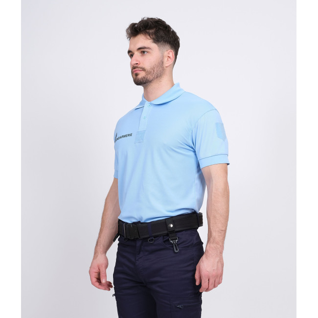 Oddychająca koszulka polo Żandarmerii Niebieska + rzepy - Patrol Equipement