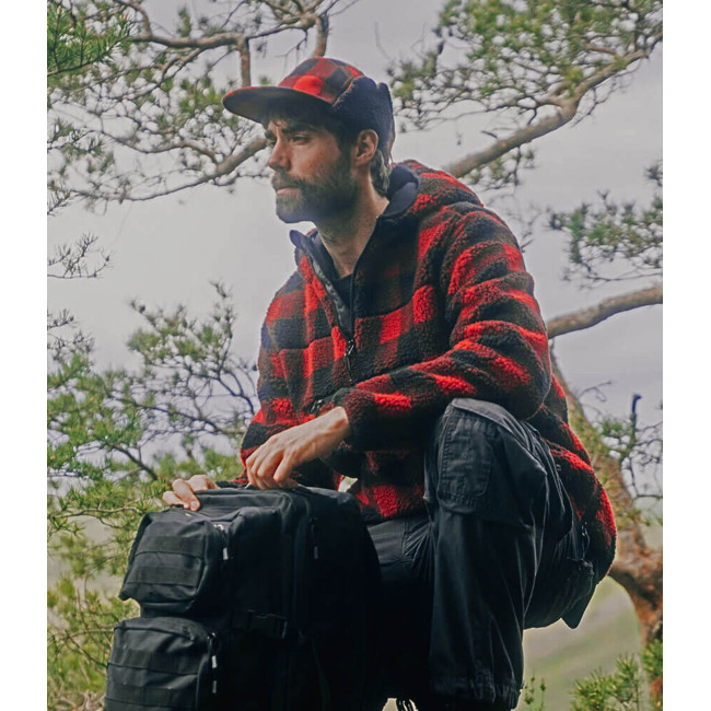 Casquette d'hiver de bucheron rouge/noir - Brandit