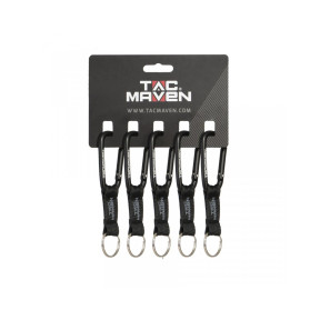 Lot de 5 mousquetons porte-clés 7mm TAC MAVEN - Noir - Pentagon