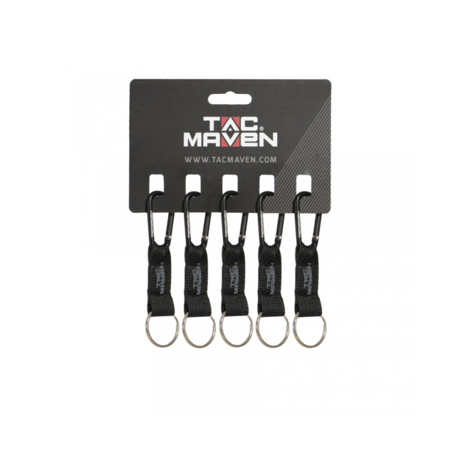 Set van 5 sleutelhanger karabijnhaken 5mm TAC MAVEN - Zwart - Pentagon