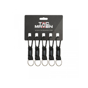 Set van 5 sleutelhanger karabijnhaken 5mm TAC MAVEN - Zwart - Pentagon