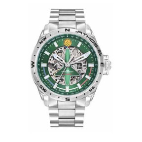 Reloj ATHOS 8 con correa de metal y esfera verde - Patrulla de Francia