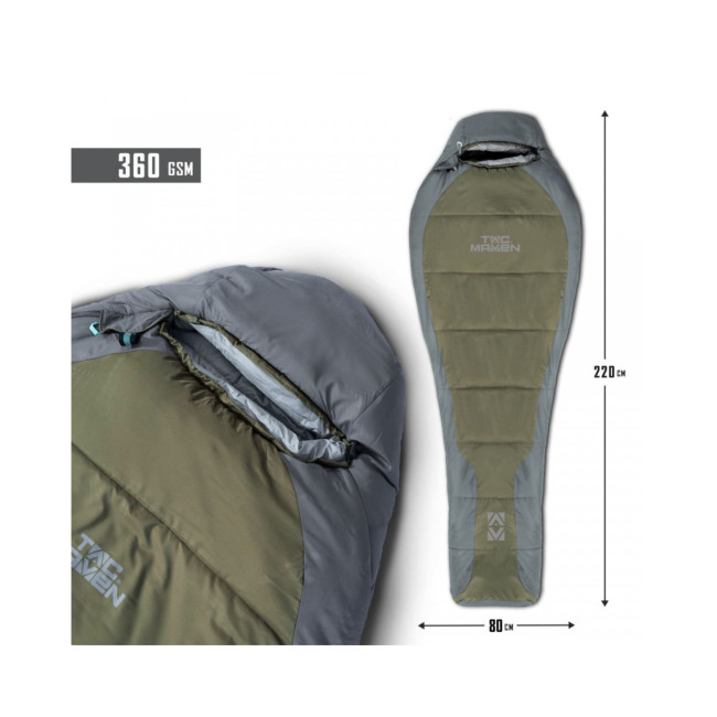 Saco de dormir Múmia 360gr - RAL7013/Cinza Cinza - Tac Maven