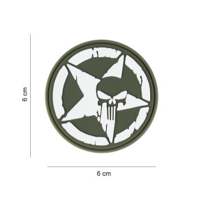 Patch 3D PVC Punisher allied star vert - 101 Inc