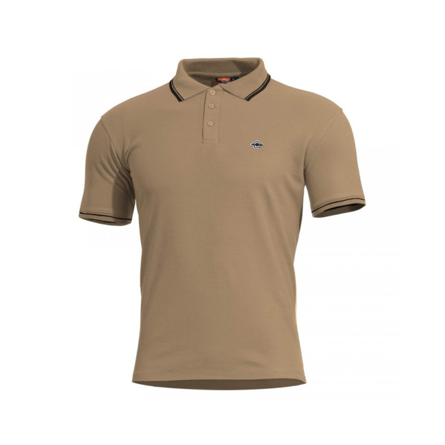 Polo Aniketos mit Besatz - Tanbraun - Pentagon