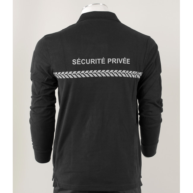 Polo maniche lunghe Sicurezza Privata Nero - Safetek by GK