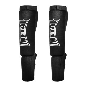 Protege Tibia+Pied Coton Elast. Noir - Metal Boxe