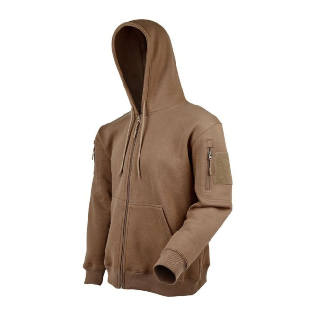 Sweatshirt com capuz e fecho de correr coyote - Ares