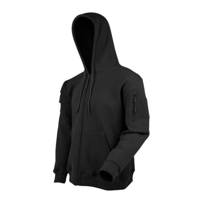 Felpa con cappuccio zip nera - Ares