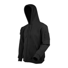 Felpa con cappuccio zip nera - Ares