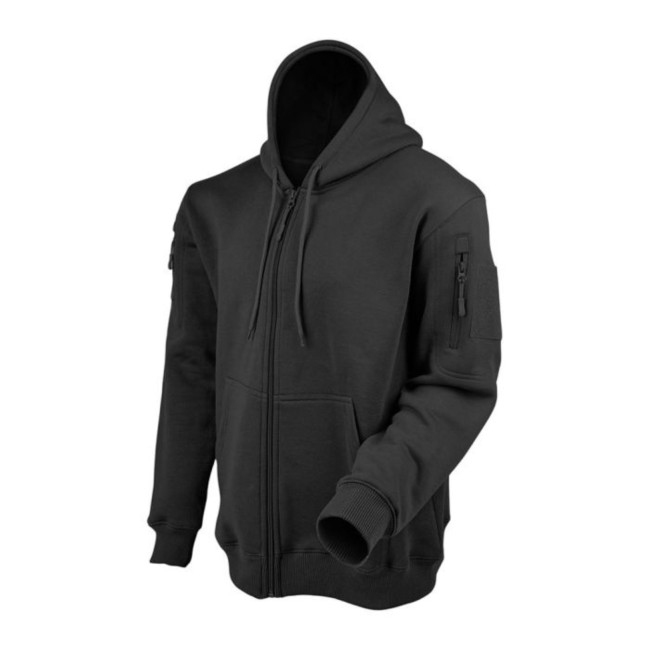 Felpa con cappuccio zip nera - Ares