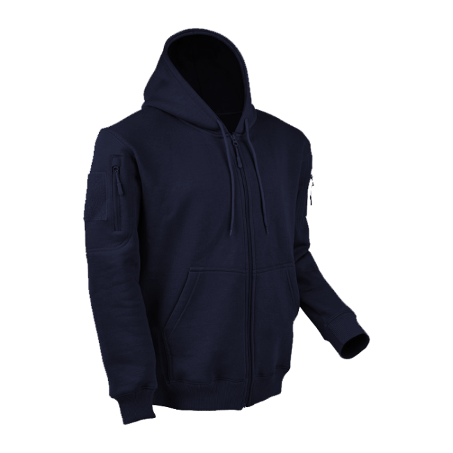 Sudadera con capucha y cremallera azul marino - Ares