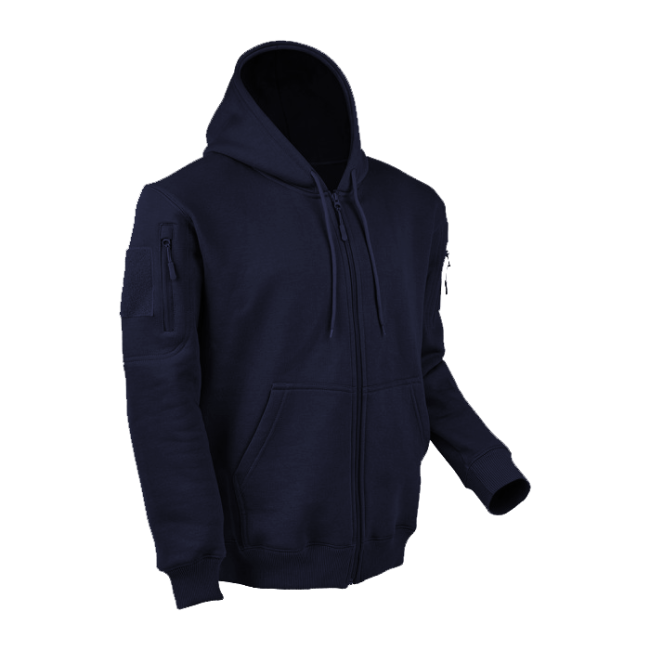 Bluza z kapturem na zamek granatowa - Ares