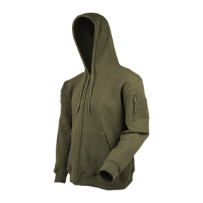 Bluza z kapturem na zamek khaki - Ares