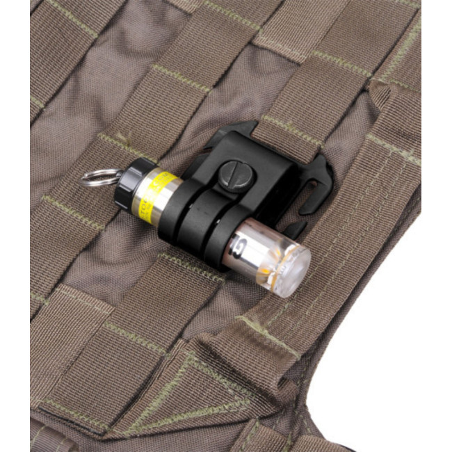 Bevestigingssysteem voor tactische helm en Molle-lussen voor Glo-Toob lamp - Zwart - Nextorch