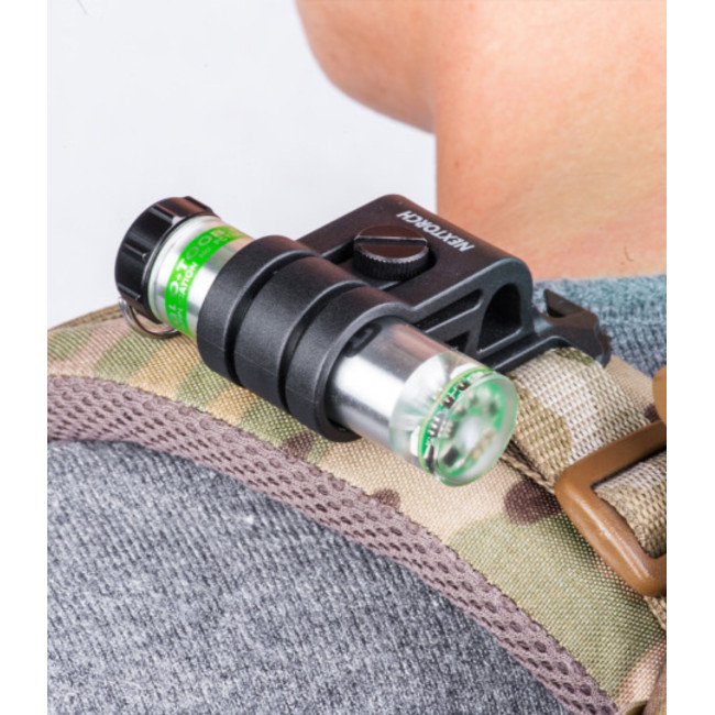 Sistema de fijación para casco táctico y pasadores Molle para linterna Glo-Toob - Negro - Nextorch