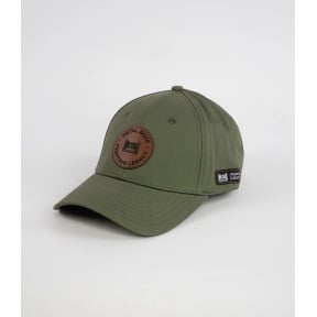 Czapka Z Daszkiem Skórzana Naszywka Khaki - Metal Boxe