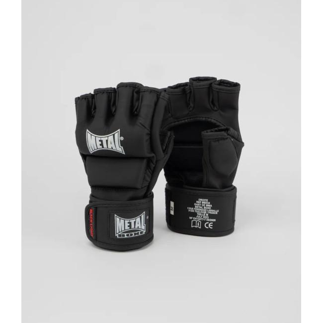 GUANTE MMA NEGRO BLACK LIGHT - METAL BOXE