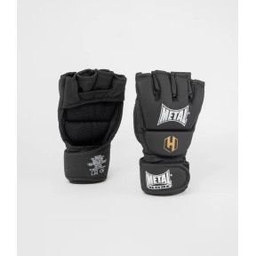 LUVA MMA PRO SEM POLEGAR OCTAGON PRETA - METAL BOXE