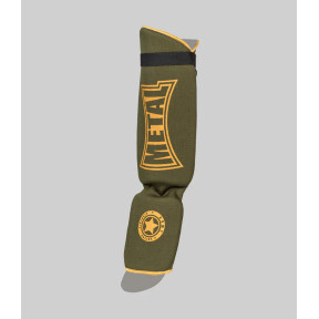 PROTECTOR DE ESPINILLA + PIE DE ALGODÓN ELÁSTICO MILITAR - METAL BOXE