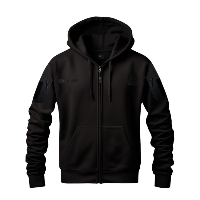 Felpa militare Spider con zip e velcro - Nero - OPEX