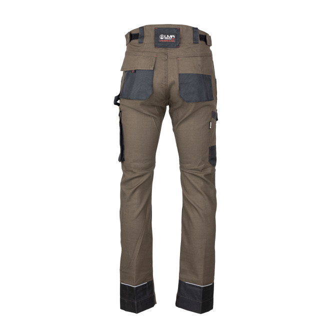 Pantalon de travail multi-poches stretch avec poches grenouillères SONIQUE - Marron/Noir - LMA