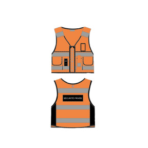 Chaleco Thor HV Seguridad Privada - Naranja - VVS