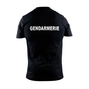 Tee-shirt sérigraphié GENDARMERIE Blanc (cœur+dos) - Noir - GK