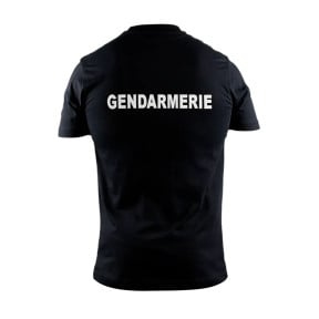 Siebdruck T-Shirt GENDARMERIE Weiß (Brust+Rücken) - Schwarz - GK