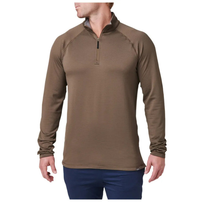 Camiseta stratos 1/4 zip (ml-h) - Major brown - 5.11 Tactical