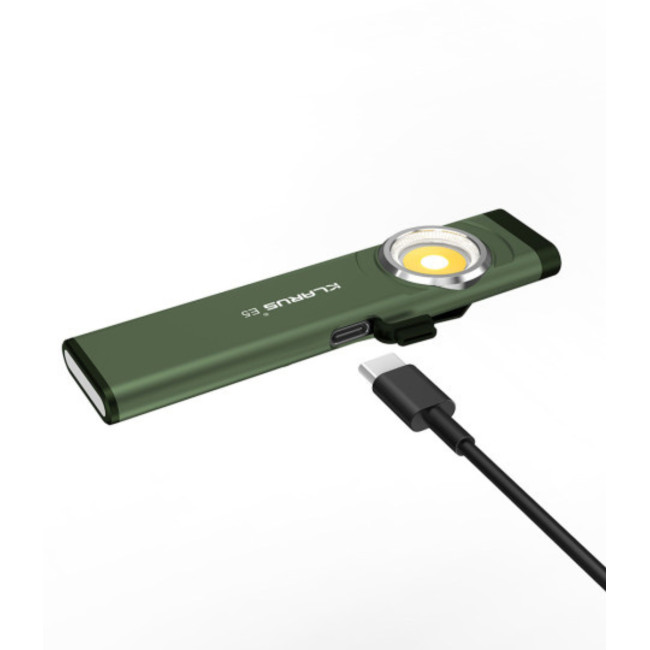 Oplaadbare lamp met dubbele lichtbron E5 - 600 lumen - Olijfgroen - Klarus