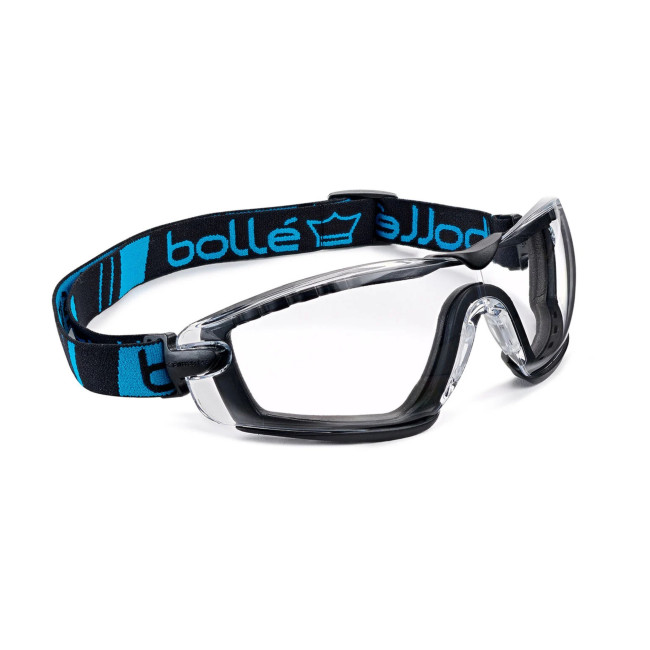 Cobra Hybrid Schutzbrille (Klare Scheibe) - Schwarz/Blau - Bollé Safety