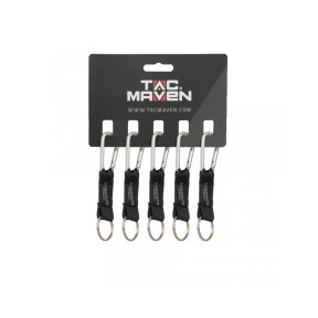 Lot de 5 mousquetons avec porte-clé 5mm - Argent - Tac Maven
