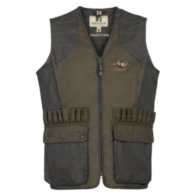 Traditional Hunting Vest with Embroidered Boar - Percussion