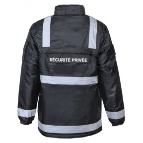 Windjas met fleece voering en reflecterende banden Particuliere Beveiliging - Zwart - CityGuard